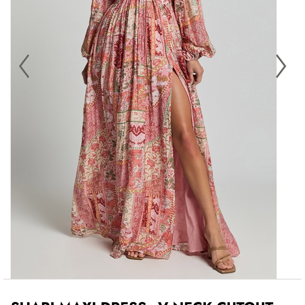 Floral Maxi Dress with V-Neck and Slit